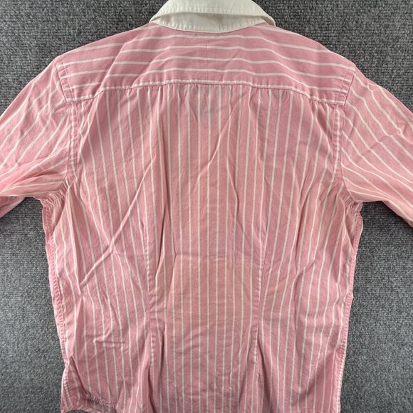 Lauren Ralph Lauren Contrast Collar Pink White Button Up Shirt Women Medium - Picture 13 of 14